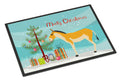 Turkmenian Kulan Donkey Christmas Doormat Indoor Outdoor 18H X 27W Front Door Mat Rugs for Entryway, Non Slip Washable