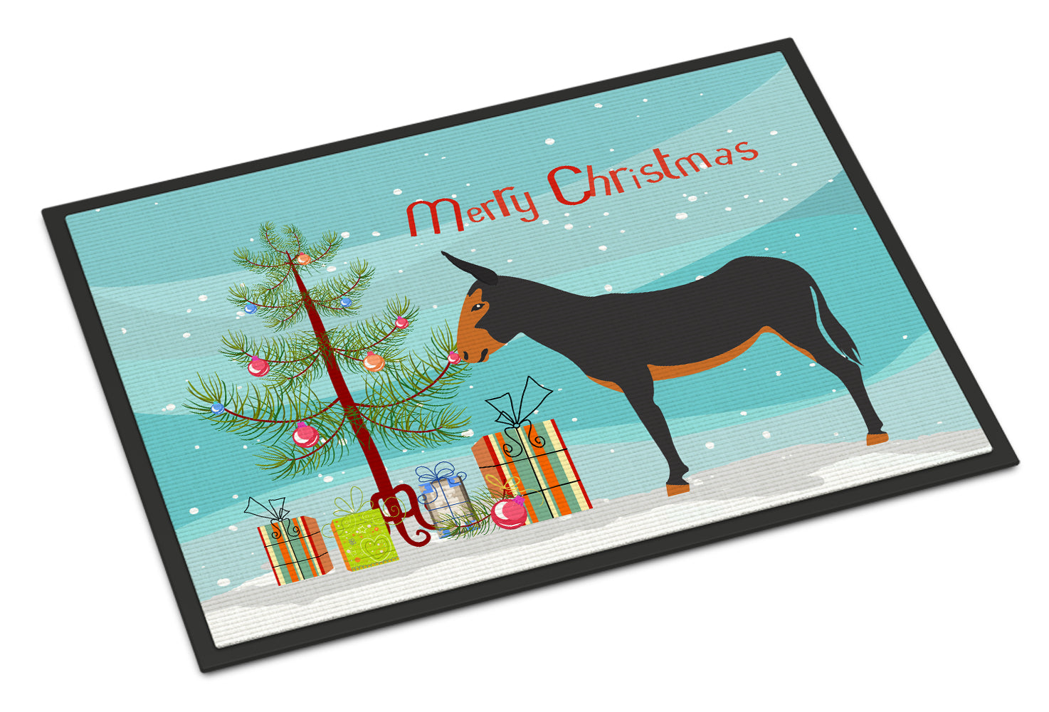 Catalan Donkey Christmas Doormat Indoor Outdoor 18H X 27W Front Door Mat Rugs for Entryway, Non Slip Washable
