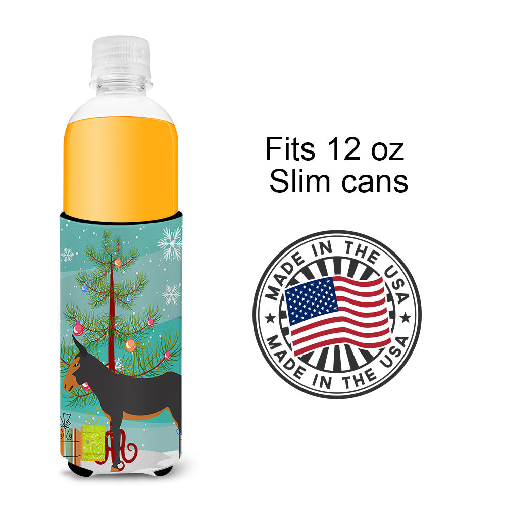 Catalan Donkey Christmas Slim Can Hugger , Insulated Foam Hugger for 12 oz Slim Cans, Beer Bottles & Water Bottles, Printed in USA