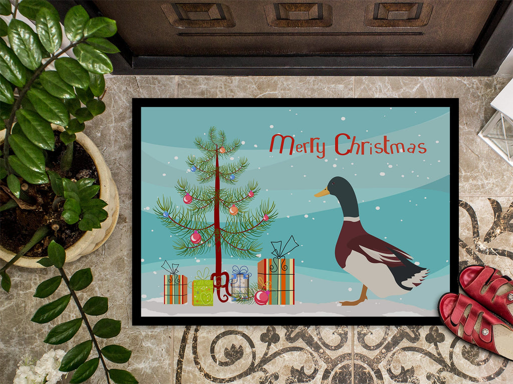 Rouen Duck Christmas Doormat Indoor Outdoor 24H X 36W Front Door Mat Rugs for Entryway, Non Slip Washable Low Pile,