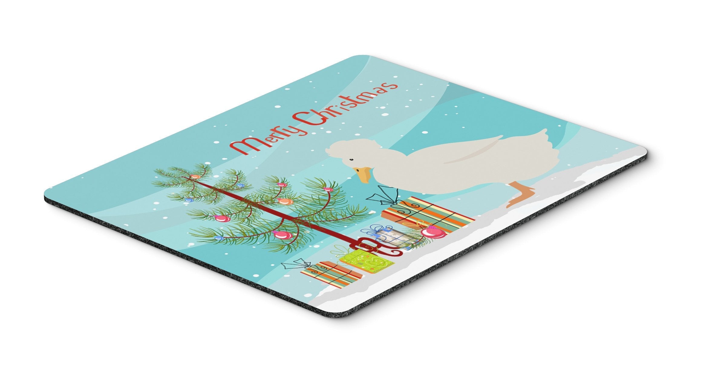 Crested Duck Christmas Mouse Pad, Heat Resistant Trivet Hot Pad , Non Slip Rubber Desk Mat, Kitchen Counter Protector, Home Office Decor Gift