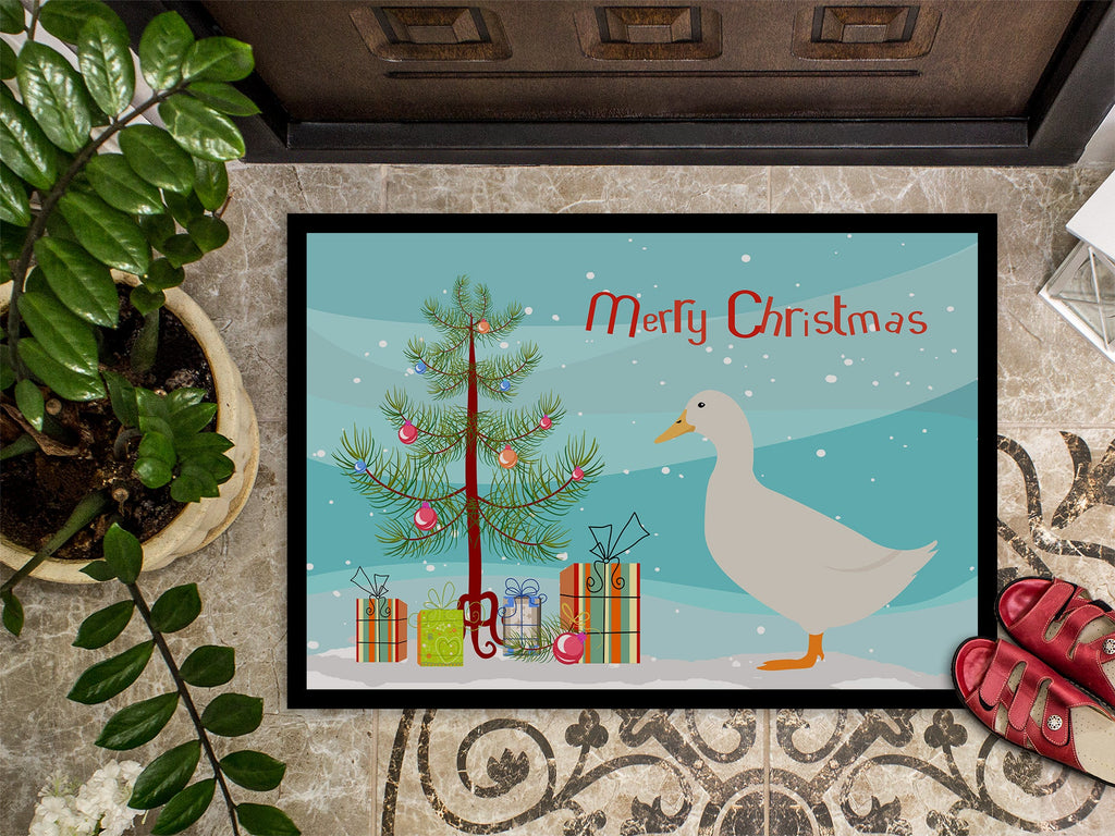 American Pekin Duck Christmas Doormat Indoor Outdoor 18H X 27W Front Door Mat Rugs for Entryway, Non Slip Washable
