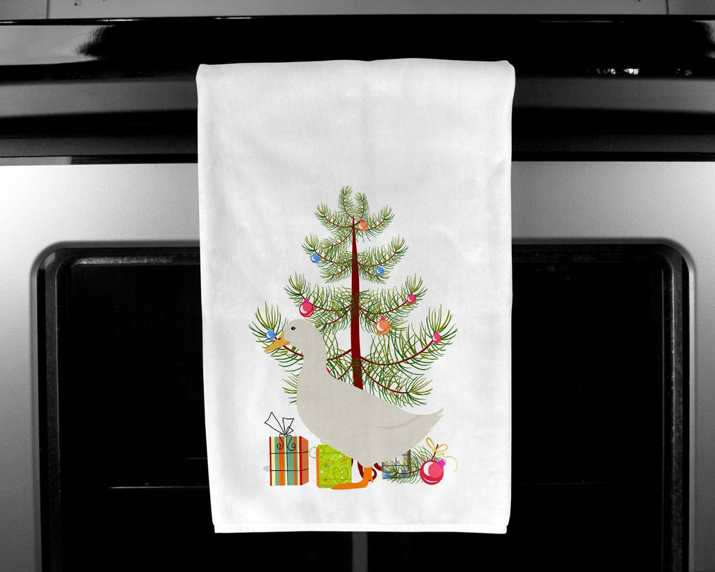 American Pekin Duck Christmas Kitchen Towel Set of 2 White Dish Towels Decorative Bathroom Hand towel for Hand, Face, Hair, Yoga, Tea, Dishcloth, 19 X 28", White