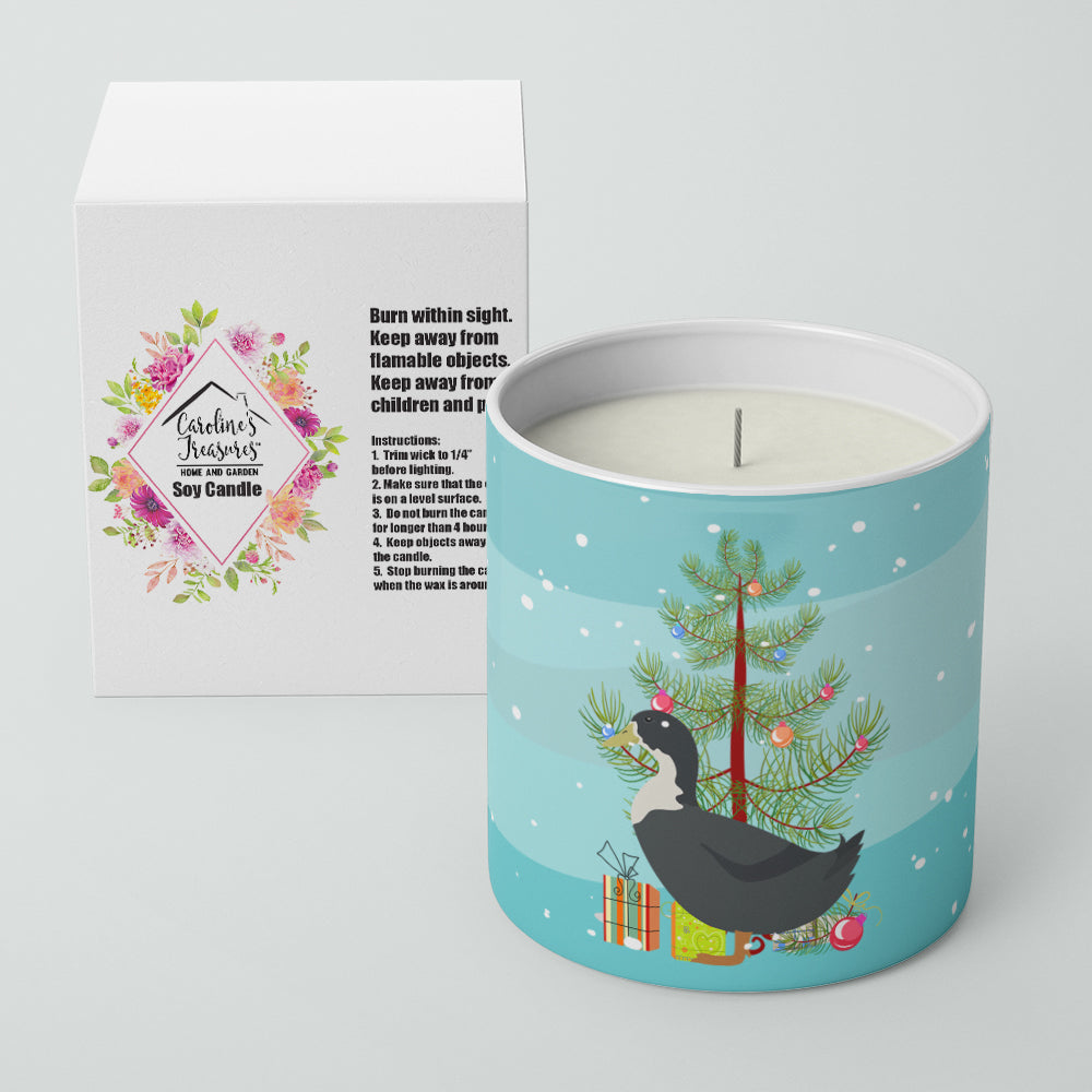 Blue Swedish Duck Christmas Decorative Soy Candle Nature Soy Wax Essential Oil Home Decor Ideal for Bedroom Kitchen Bath Office Gift, 10 oz