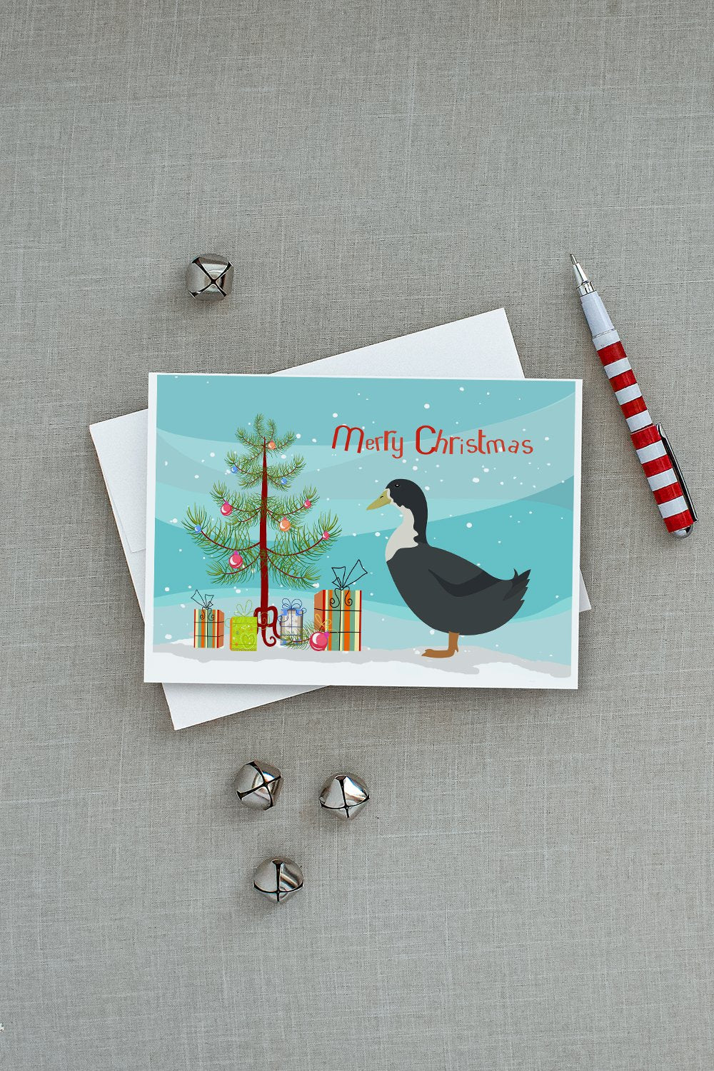 Blue Swedish Duck Christmas Greeting Cards Pack of 8 Blank Cards with Envelopes Whimsical A7 Size 5x7
