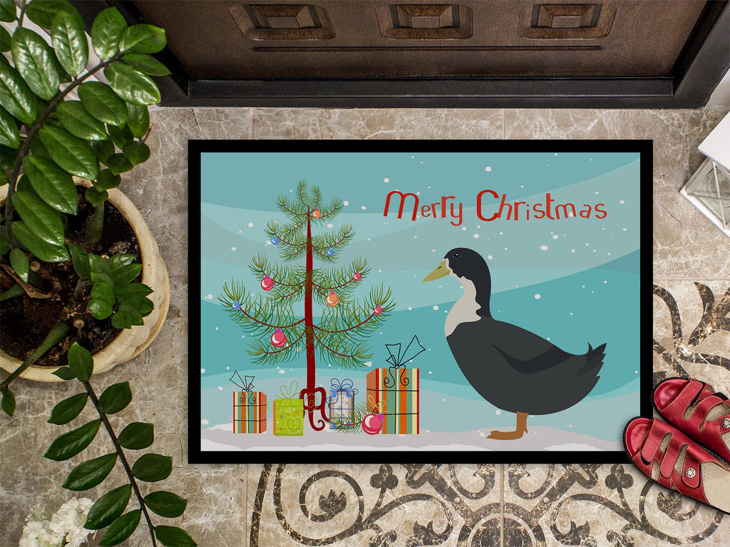 Blue Swedish Duck Christmas Doormat Indoor Outdoor 24H X 36W Front Door Mat Rugs for Entryway, Non Slip Washable Low Pile,
