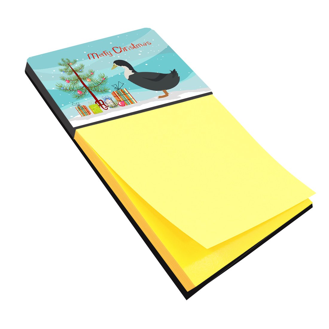 Blue Swedish Duck Christmas Watercolor Sticky Note Holder Refillable Dispenser Desk Accessory 3x3 Pad Gift