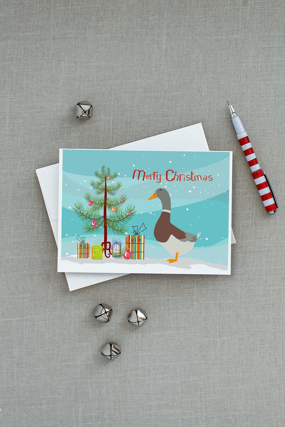 Saxony Sachsenente Duck Christmas Greeting Cards Pack of 8 Blank Cards with Envelopes Whimsical A7 Size 5x7