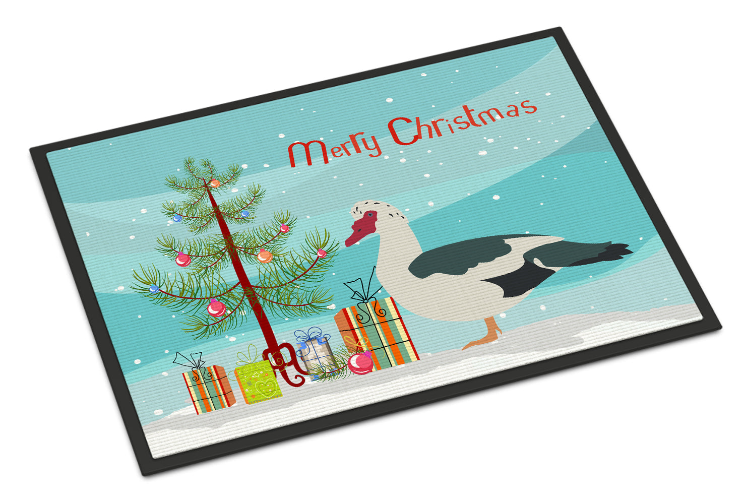 Muscovy Duck Christmas Doormat Indoor Outdoor 18H X 27W Front Door Mat Rugs for Entryway, Non Slip Washable