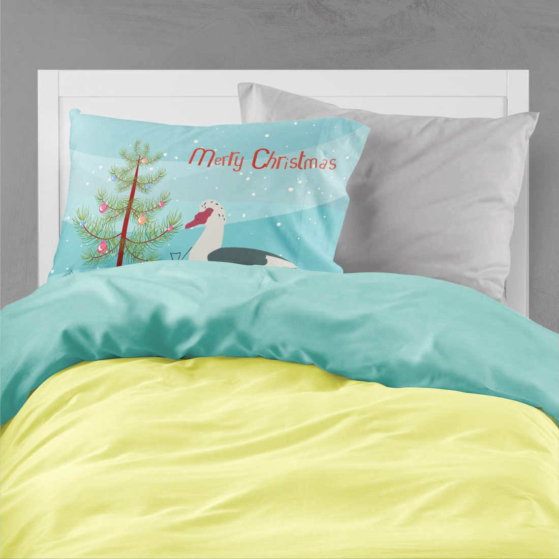 Muscovy Duck Christmas Standard Pillowcase Lightweight Super Soft Easy Care Decorative Artwork Pillowcase, Standard
