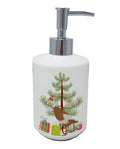 Indian Runner Duck Christmas Ceramic Soap Dispenser , Empty Refillable Hand Soap Pump Bottle for Bathroom Kitchen