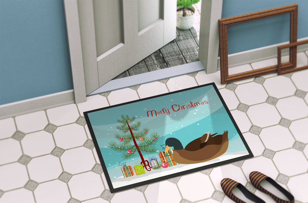 Khaki Campbell Duck Christmas Doormat Indoor Outdoor 24H X 36W Front Door Mat Rugs for Entryway, Non Slip Washable Low Pile,