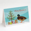 Silver Bantam Duck Christmas Greeting Cards Pack of 8 Blank Cards with Envelopes Whimsical A7 Size 5x7