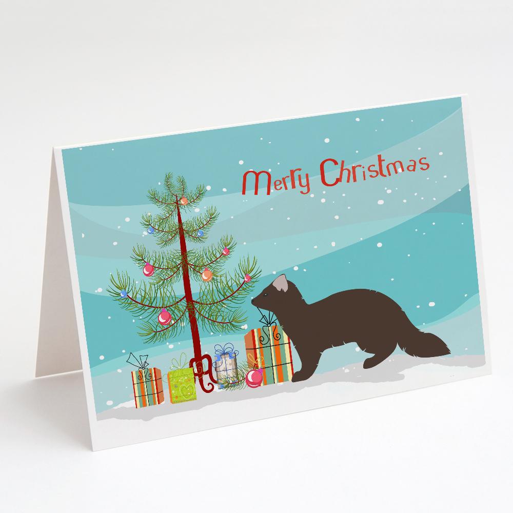 Sable Marten Christmas Greeting Cards Pack of 8 Blank Cards with Envelopes Whimsical A7 Size 5x7