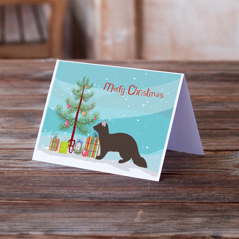 Sable Marten Christmas Greeting Cards Pack of 8 Blank Cards with Envelopes Whimsical A7 Size 5x7