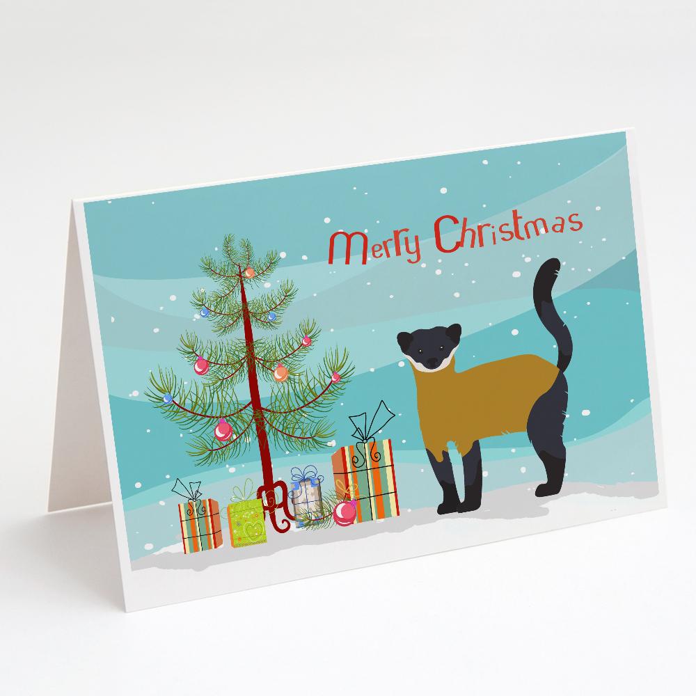 Yellow-Throated Marten Christmas Greeting Cards Pack of 8 Blank Cards with Envelopes Whimsical A7 Size 5x7