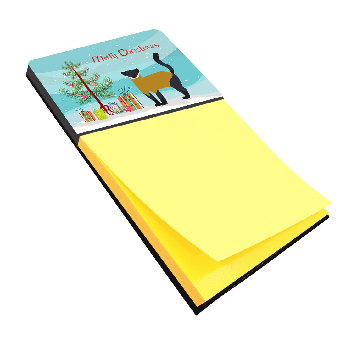 Yellow-Throated Marten Christmas Watercolor Sticky Note Holder Refillable Dispenser Desk Accessory 3x3 Pad Gift