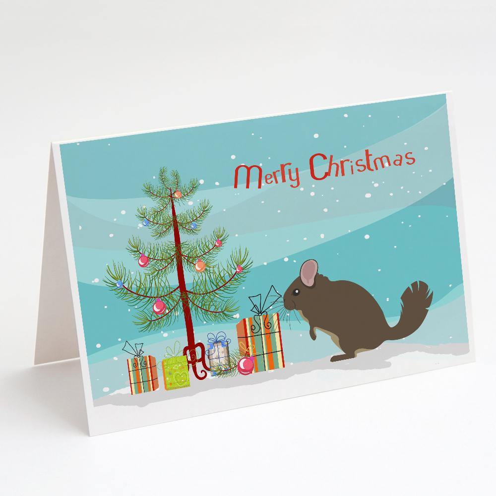 Chinchilla Christmas Greeting Cards Pack of 8 Blank Cards with Envelopes Whimsical A7 Size 5x7