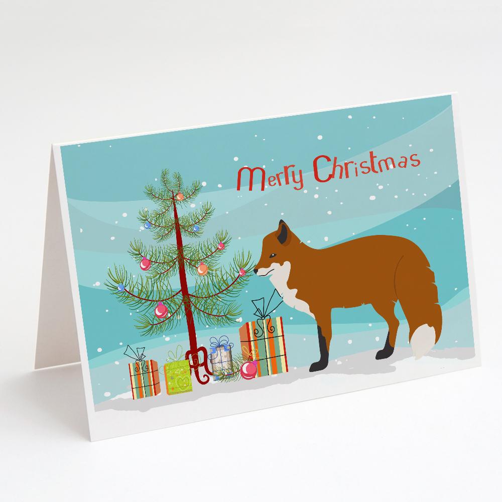 Red Fox Christmas Greeting Cards Pack of 8 Blank Cards with Envelopes Whimsical A7 Size 5x7