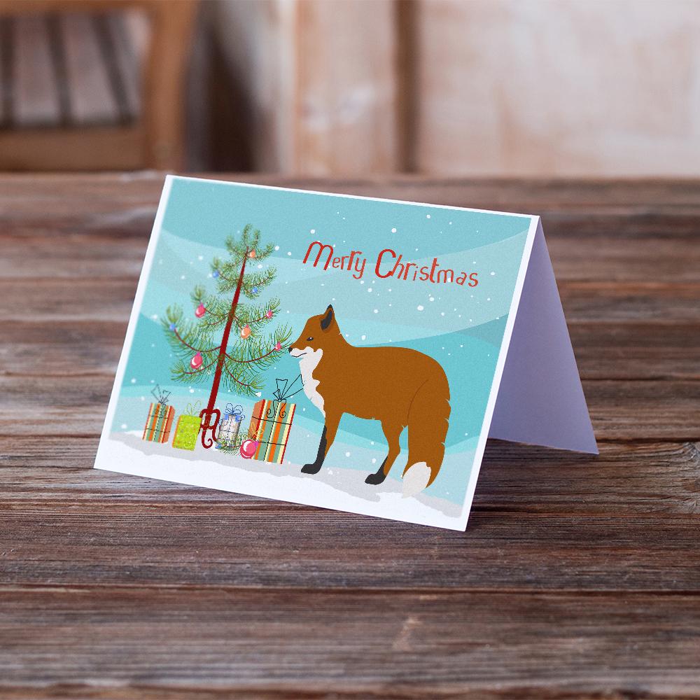 Red Fox Christmas Greeting Cards Pack of 8 Blank Cards with Envelopes Whimsical A7 Size 5x7