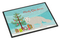 White Arctic Fox Christmas Doormat Indoor Outdoor 18H X 27W Front Door Mat Rugs for Entryway, Non Slip Washable
