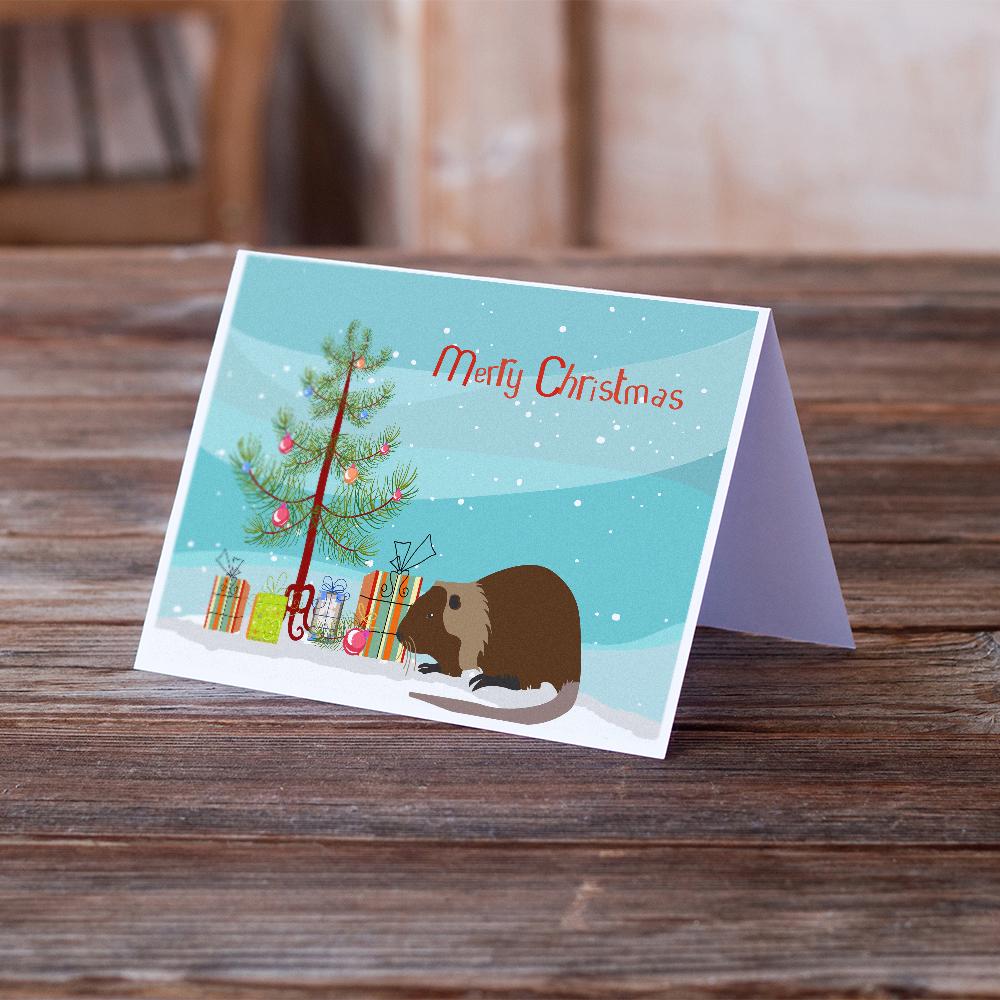 Coypu Nutria River Rat Christmas Greeting Cards Pack of 8 Blank Cards with Envelopes Whimsical A7 Size 5x7