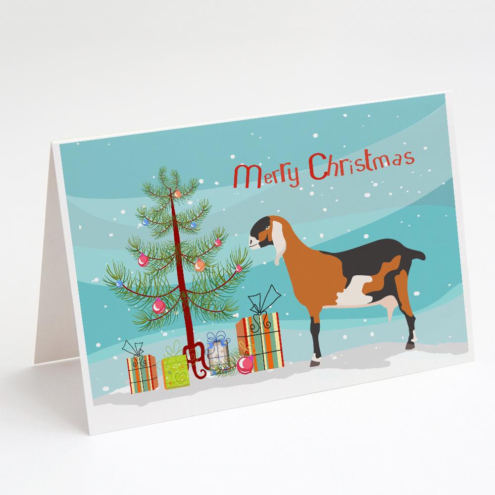 Anglo-nubian Nubian Goat Christmas Greeting Cards Pack of 8 Blank Cards with Envelopes Whimsical A7 Size 5x7