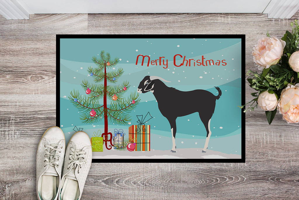 Black Bengal Goat Christmas Doormat Indoor Outdoor 24H X 36W Front Door Mat Rugs for Entryway, Non Slip Washable Low Pile,