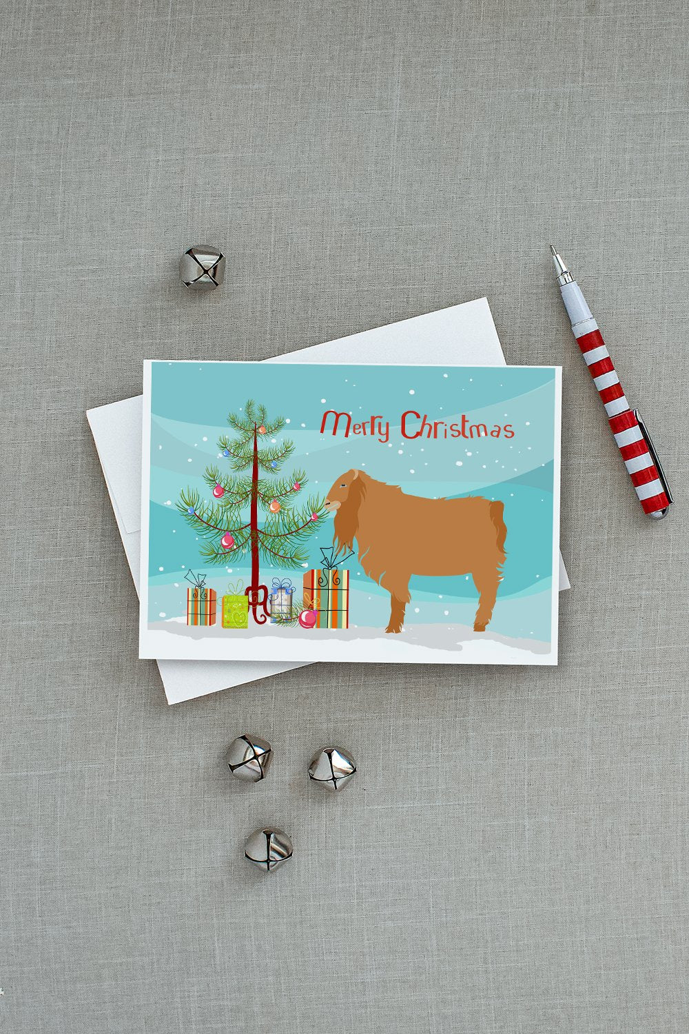 American Lamancha Goat Christmas Greeting Cards Pack of 8 Blank Cards with Envelopes Whimsical A7 Size 5x7