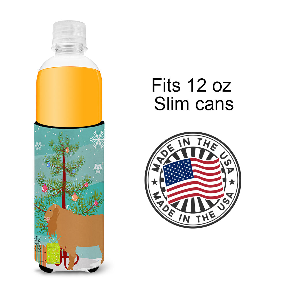 American Lamancha Goat Christmas Slim Can Hugger , Insulated Foam Hugger for 12 oz Slim Cans, Beer Bottles & Water Bottles, Printed in USA
