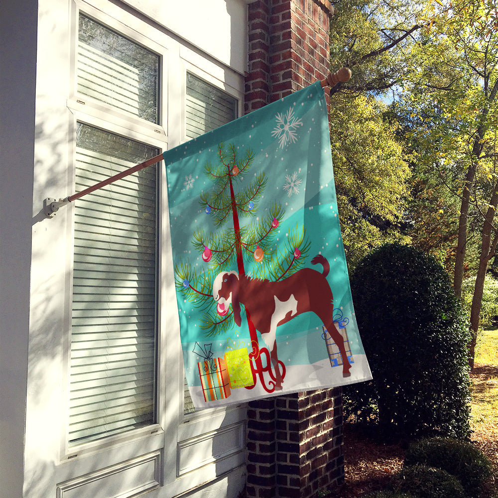 Jamnapari Goat Christmas House Flag 28x40 Porch Sleeve Pole Decorative Outside Yard Banner Artwork Wall Hanging, Polyester