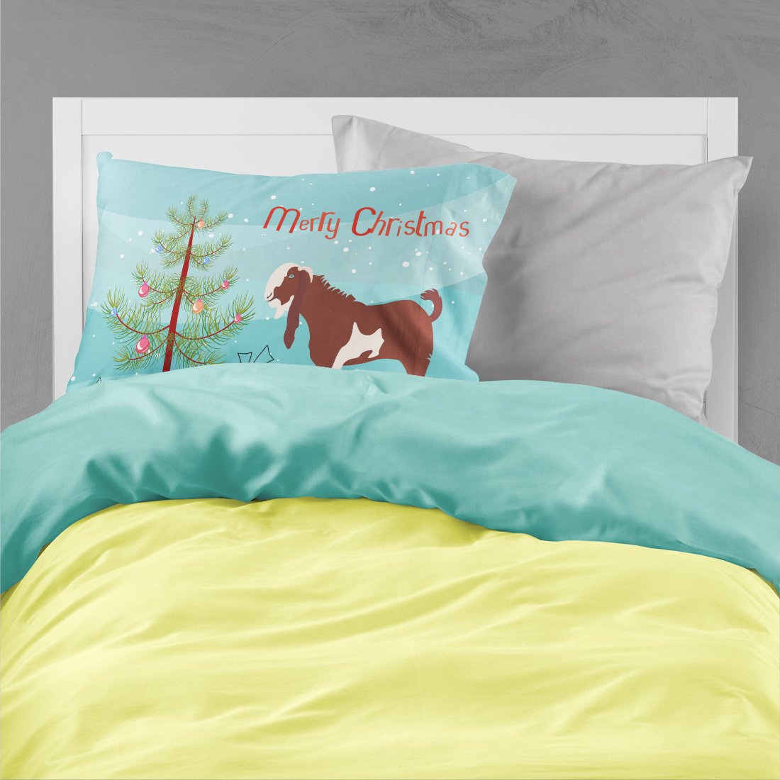 Jamnapari Goat Christmas Standard Pillowcase Lightweight Super Soft Easy Care Decorative Artwork Pillowcase, Standard
