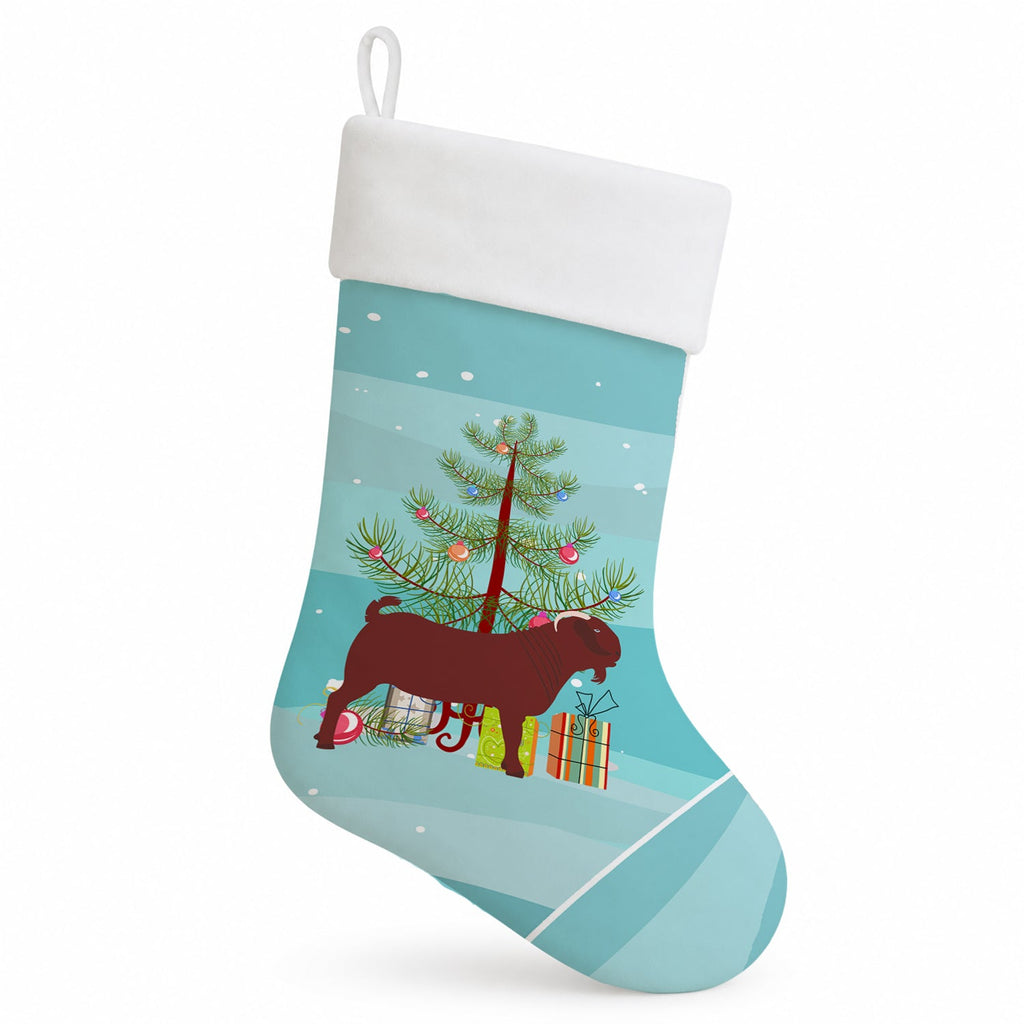 Kalahari Red Goat Christmas Holiday Stocking Double-Sided Print, Polyester Suede,11x18, Made in USA