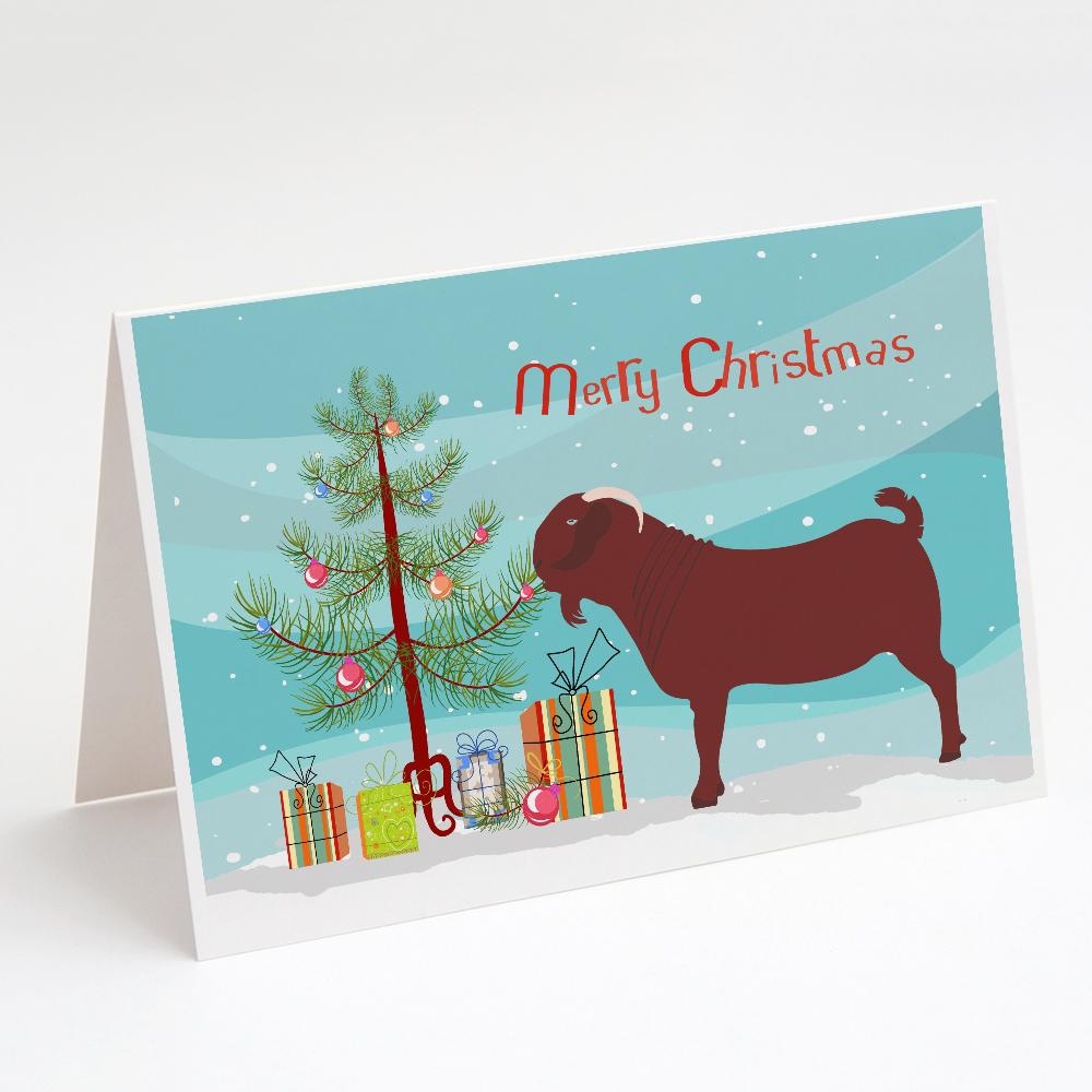 Kalahari Red Goat Christmas Greeting Cards Pack of 8 Blank Cards with Envelopes Whimsical A7 Size 5x7
