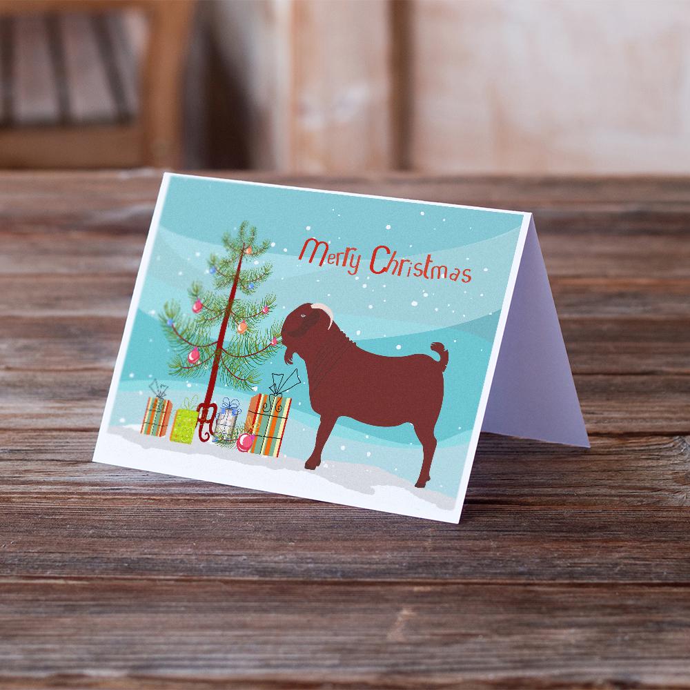 Kalahari Red Goat Christmas Greeting Cards Pack of 8 Blank Cards with Envelopes Whimsical A7 Size 5x7