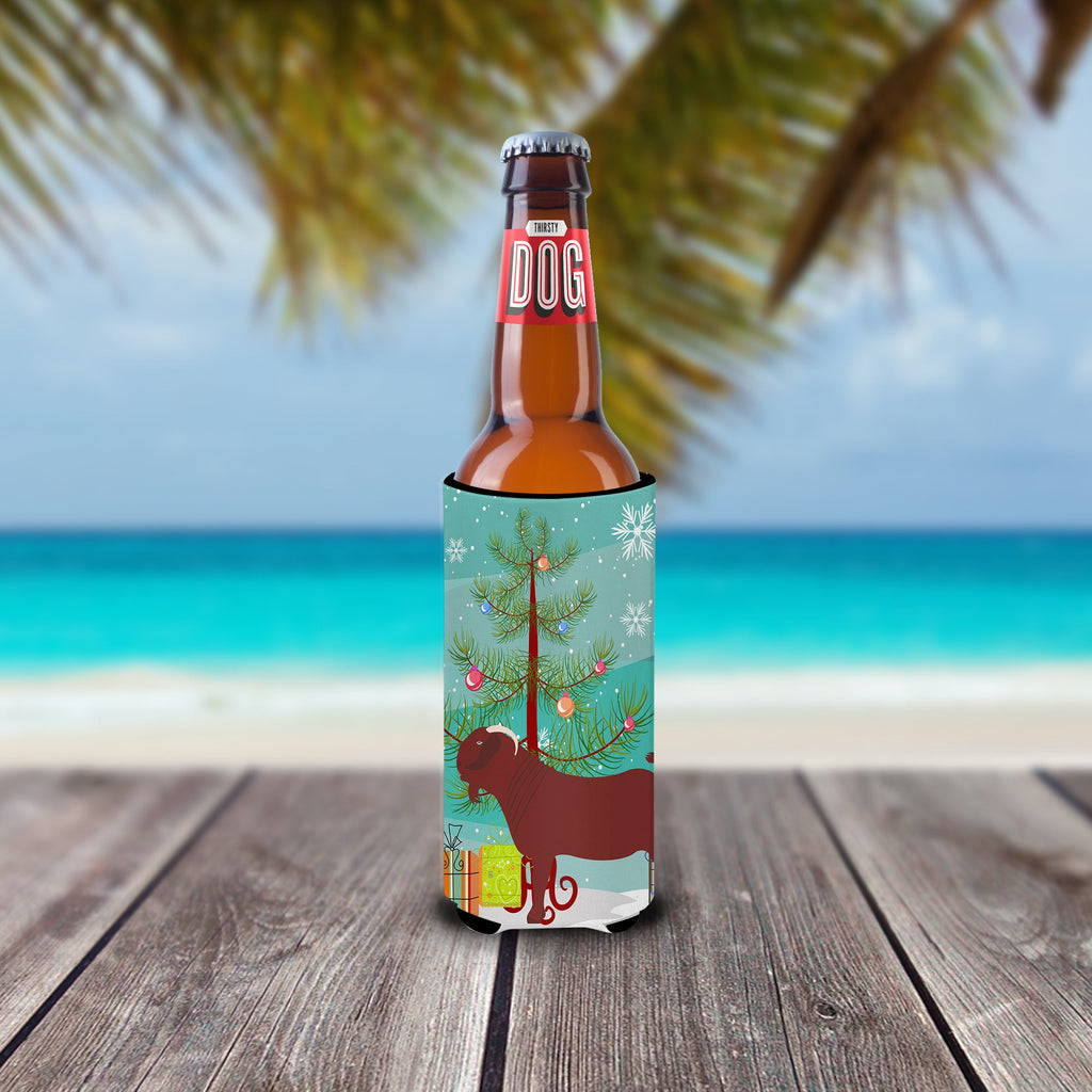 Kalahari Red Goat Christmas Slim Can Hugger , Insulated Foam Hugger for 12 oz Slim Cans, Beer Bottles & Water Bottles, Printed in USA