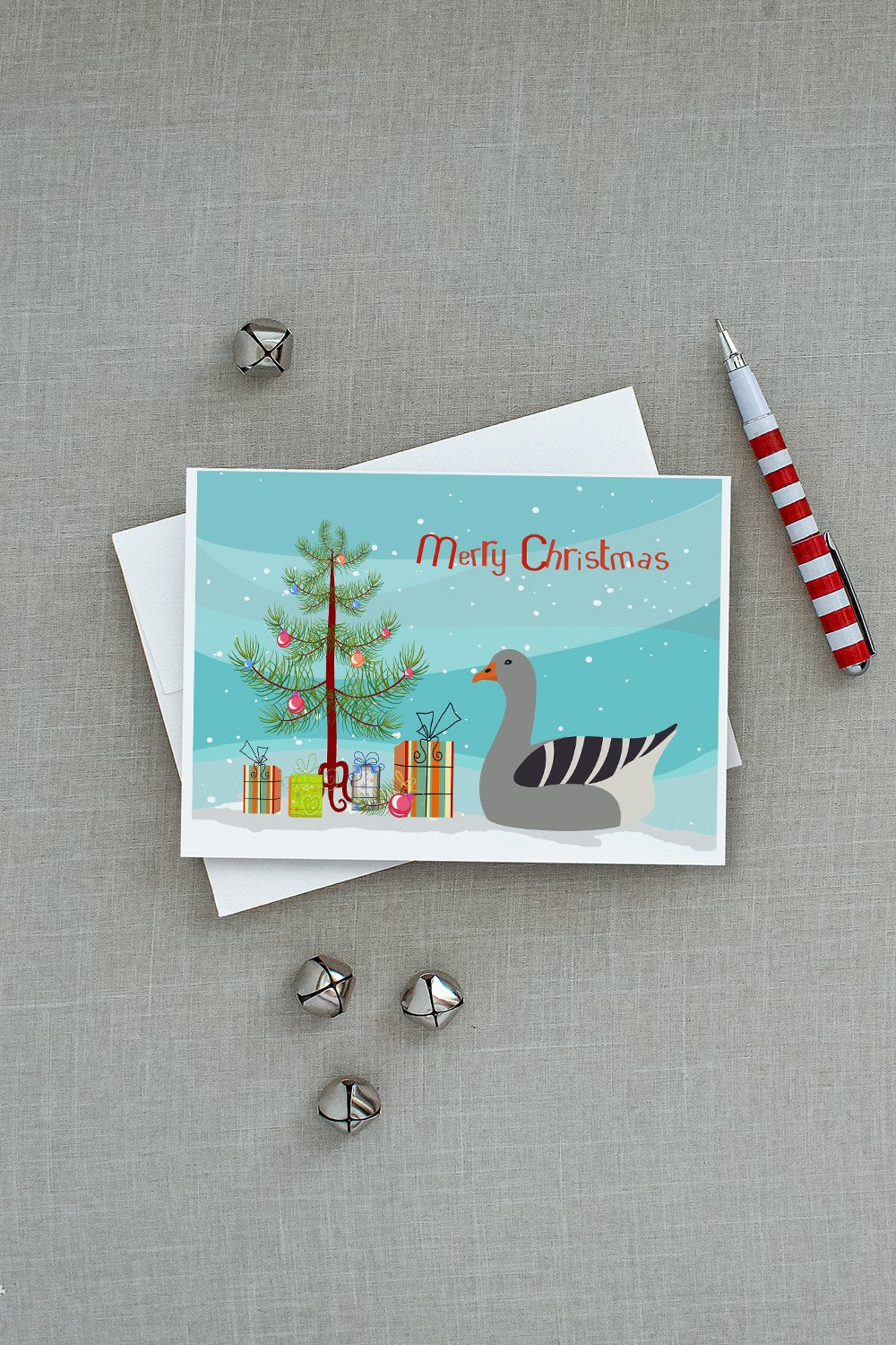 Pilgrim Goose Christmas Greeting Cards Pack of 8 Blank Cards with Envelopes Whimsical A7 Size 5x7