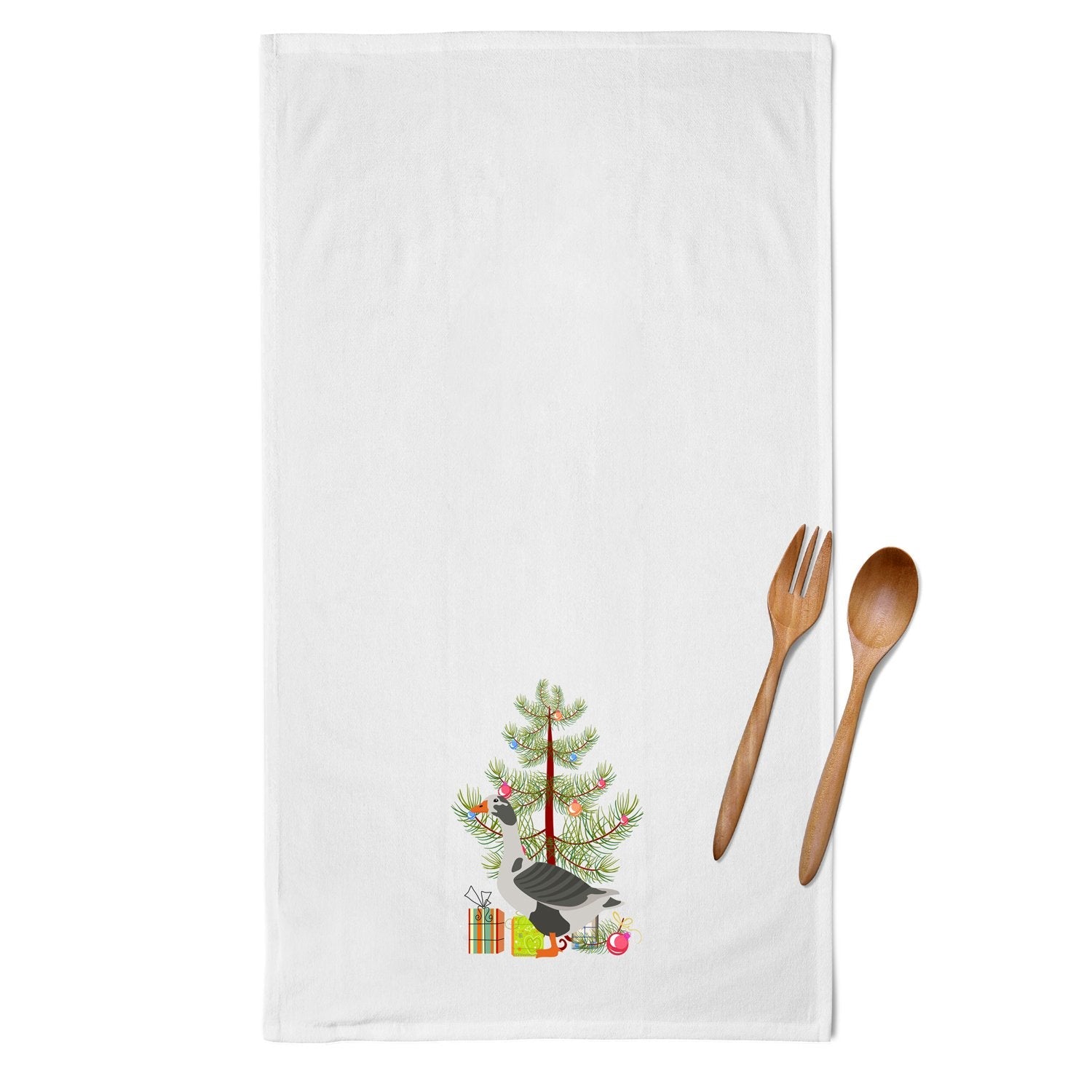 West of England Goose Christmas Kitchen Towel Set of 2 White Dish Towels Decorative Bathroom Hand towel for Hand, Face, Hair, Yoga, Tea, Dishcloth, 19 X 28", White