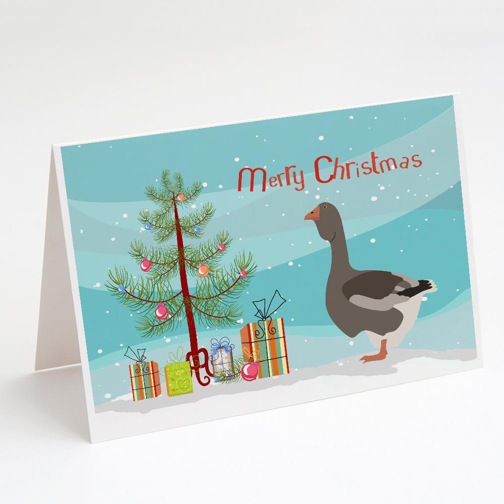 Toulouse Goose Christmas Greeting Cards Pack of 8 Blank Cards with Envelopes Whimsical A7 Size 5x7