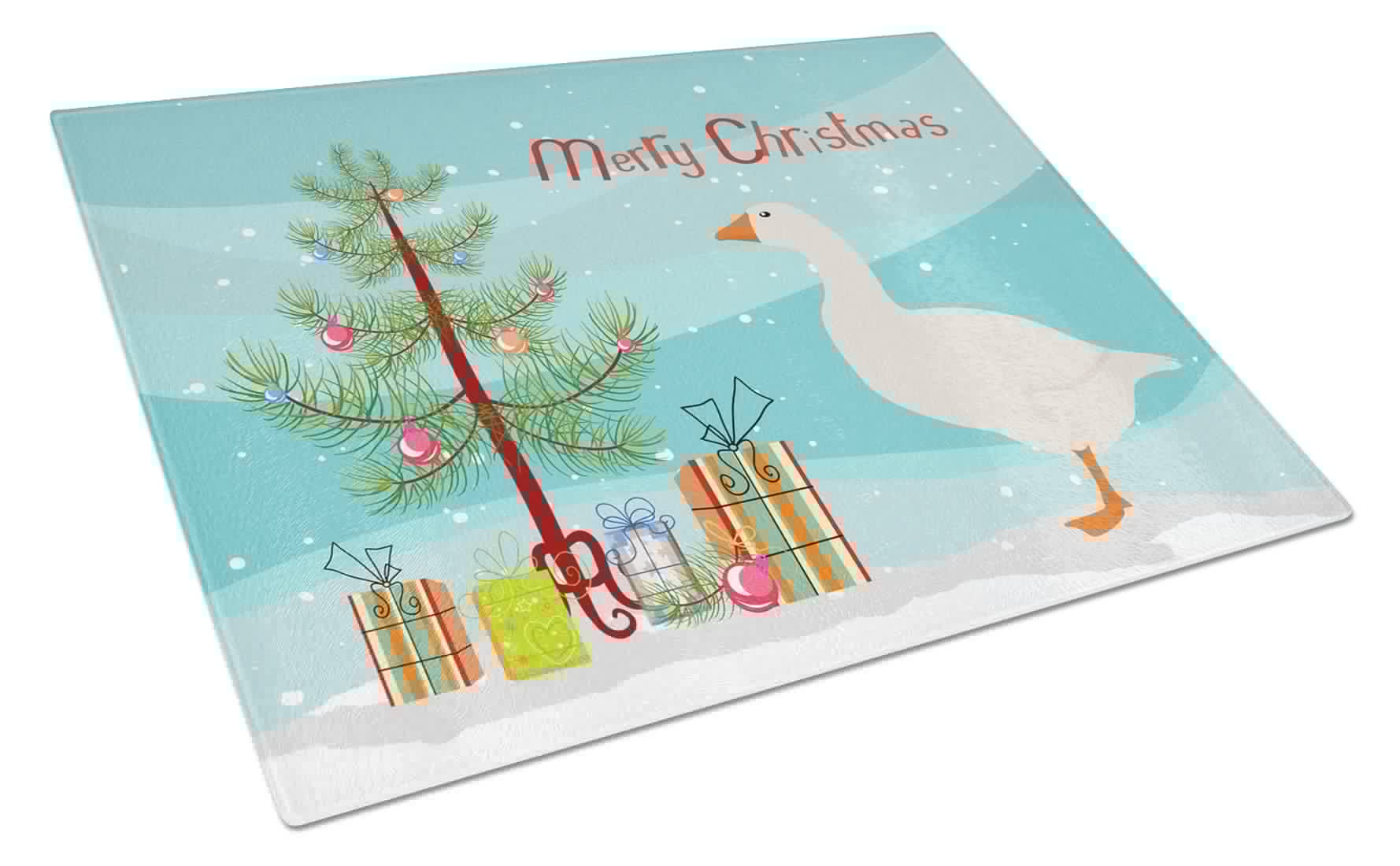 Shire Horse Christmas Cutting Board Tempered Glass Kitchen Cutting Surface, Heat Resistant Chopping, Non-Slip Feet, Food Prep & Serving