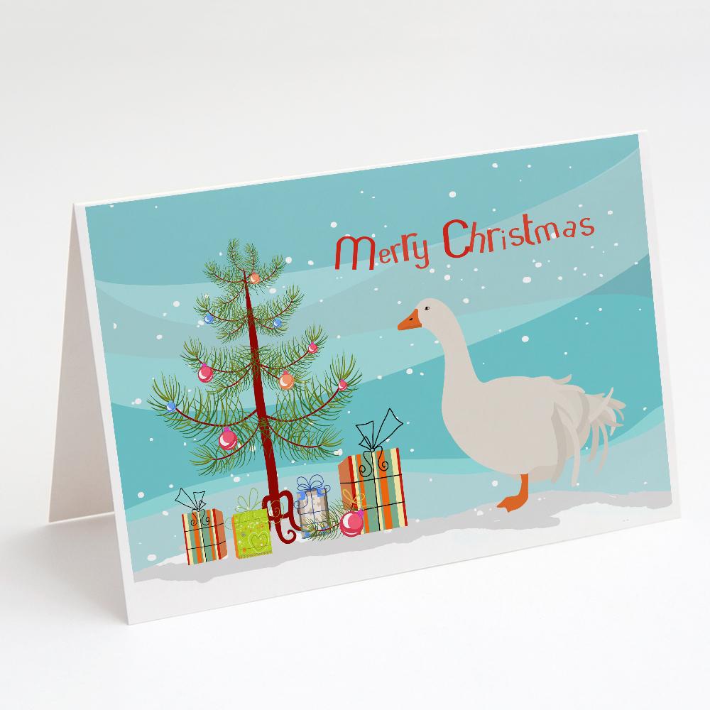 Sebastopol Goose Christmas Greeting Cards Pack of 8 Blank Cards with Envelopes Whimsical A7 Size 5x7