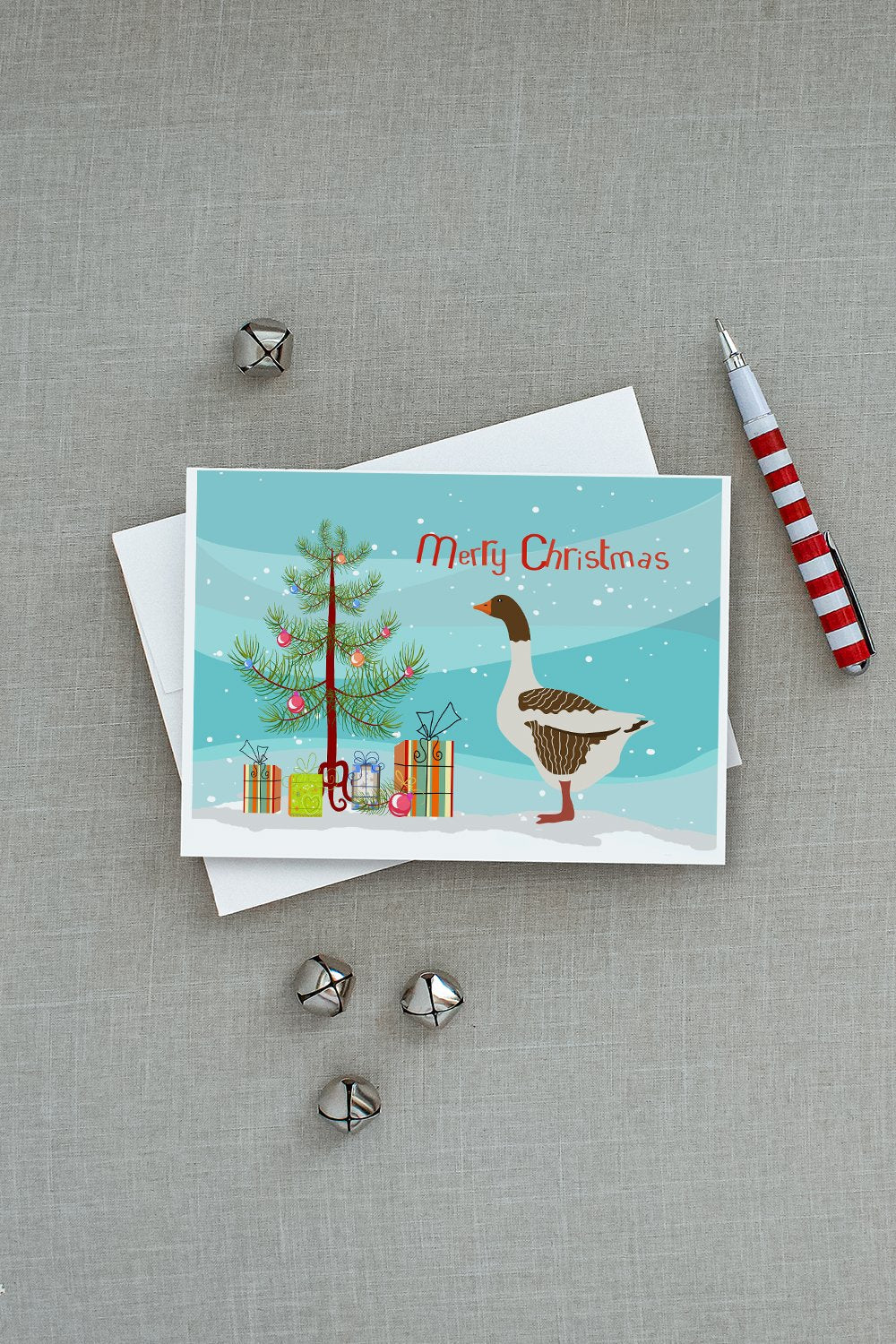 Pomeranian Rogener Goose Christmas Greeting Cards Pack of 8 Blank Cards with Envelopes Whimsical A7 Size 5x7