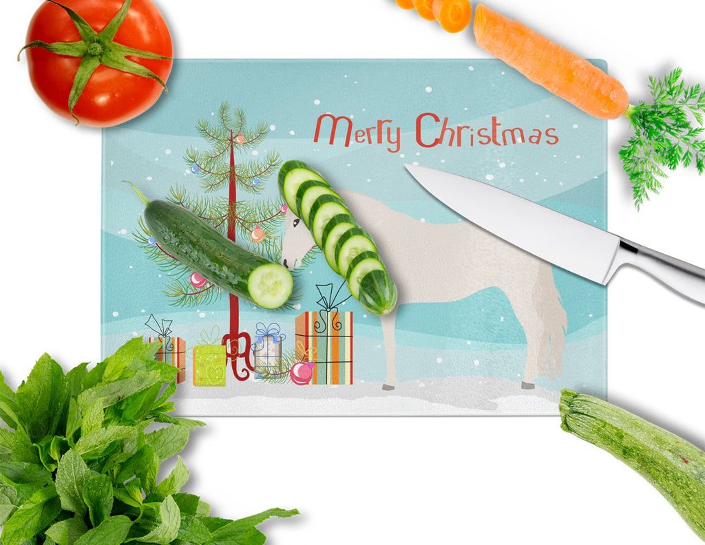 Paso Fino Horse Christmas Cutting Board Tempered Glass Kitchen Cutting Surface, Heat Resistant Chopping, Non-Slip Feet, Food Prep & Serving