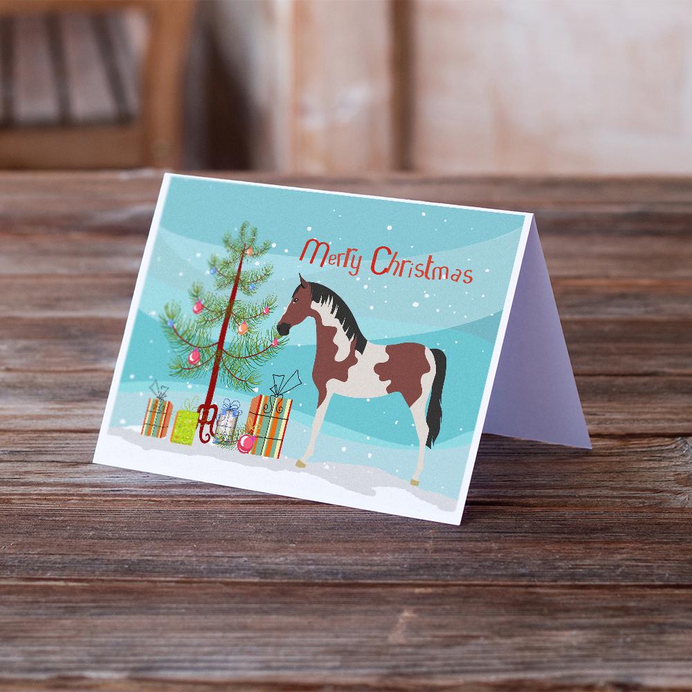 Pinto Horse Christmas Greeting Cards Pack of 8 Blank Cards with Envelopes Whimsical A7 Size 5x7