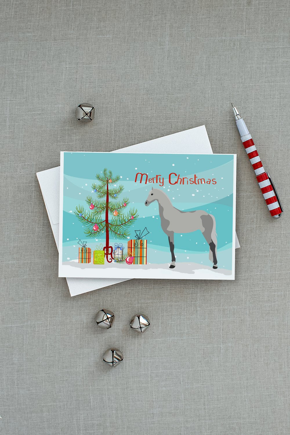 Orlov Trotter Horse Christmas Greeting Cards Pack of 8 Blank Cards with Envelopes Whimsical A7 Size 5x7