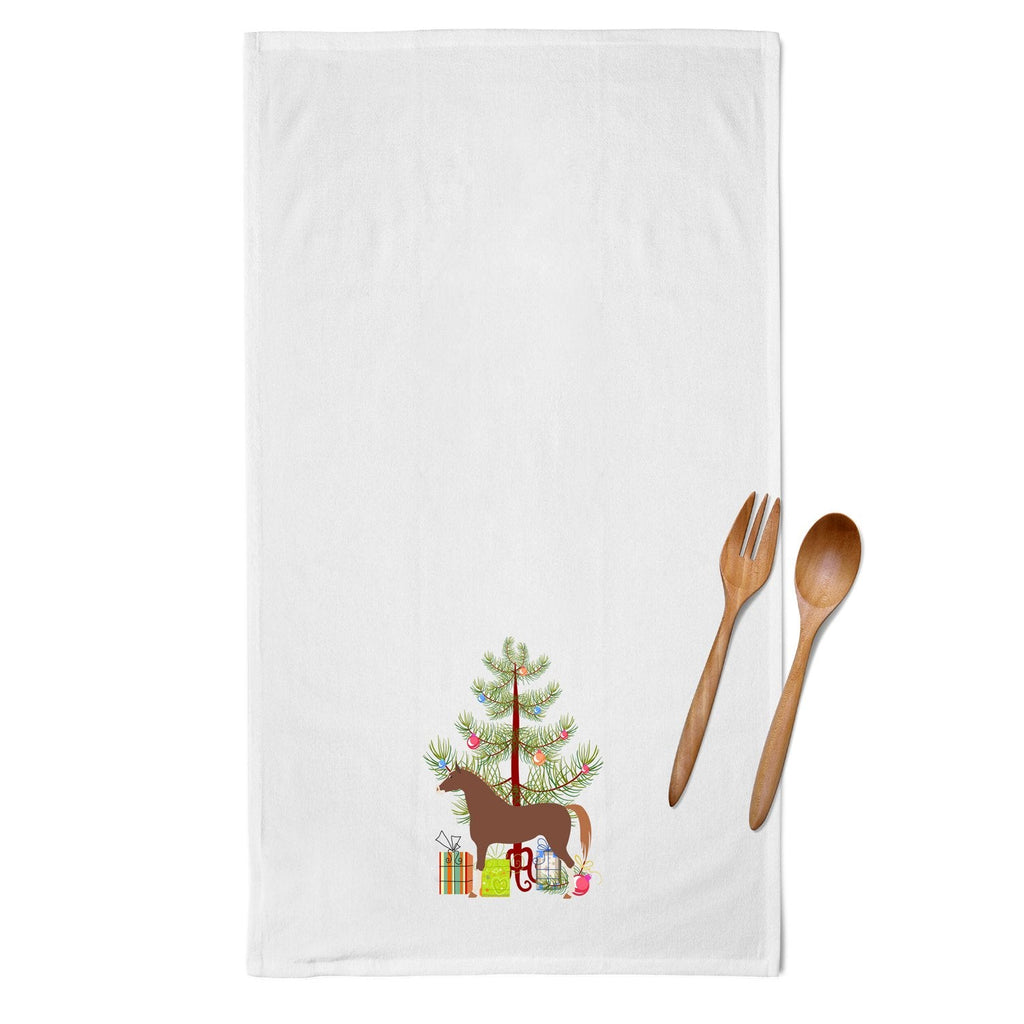 Hannoverian Horse Christmas Kitchen Towel Set of 2 White Dish Towels Decorative Bathroom Hand towel for Hand, Face, Hair, Yoga, Tea, Dishcloth, 19 X 28", White