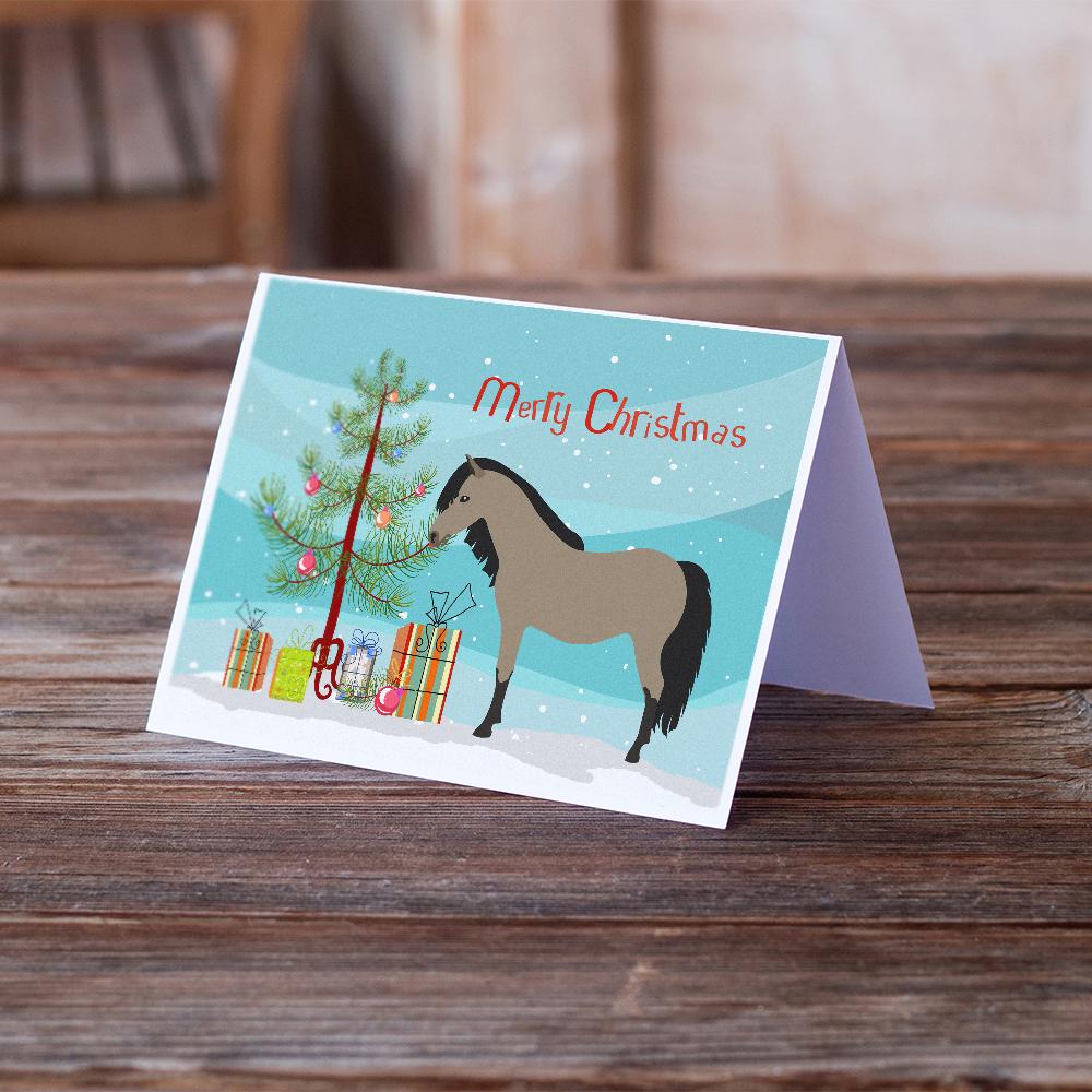 Welsh Pony Horse Christmas Greeting Cards Pack of 8 Blank Cards with Envelopes Whimsical A7 Size 5x7