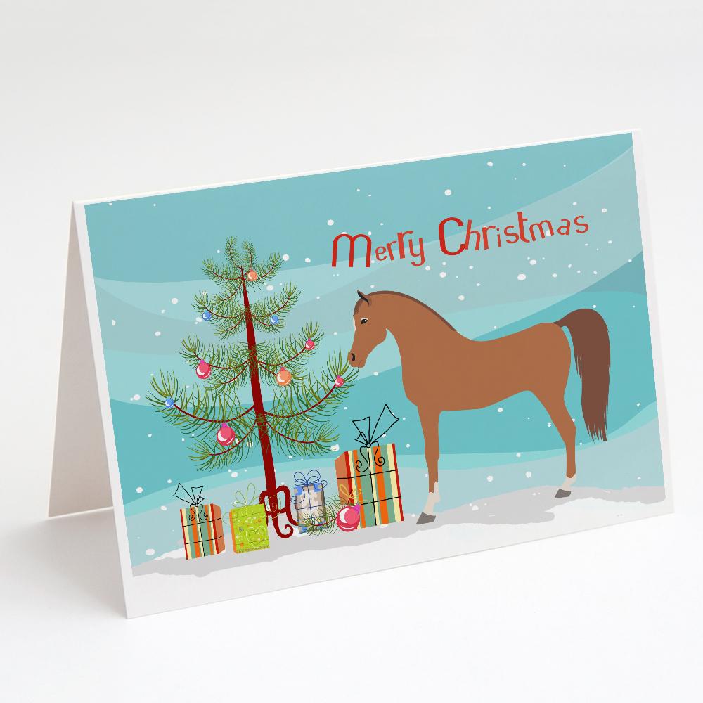 Arabian Horse Christmas Greeting Cards Pack of 8 Blank Cards with Envelopes Whimsical A7 Size 5x7