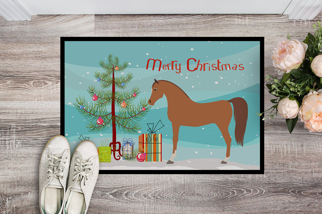 Arabian Horse Christmas Doormat Indoor Outdoor 24H X 36W Front Door Mat Rugs for Entryway, Non Slip Washable Low Pile,