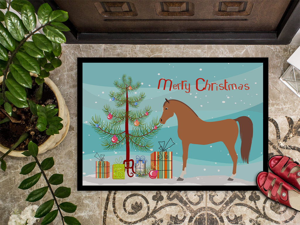 Arabian Horse Christmas Doormat Indoor Outdoor 18H X 27W Front Door Mat Rugs for Entryway, Non Slip Washable